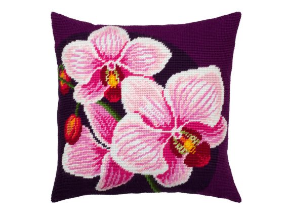 Подушка напівхрестиком V-312 Орхідеї, Чарівниця Подушка напівхрестиком V-312 Орхідеї, Чарівниця