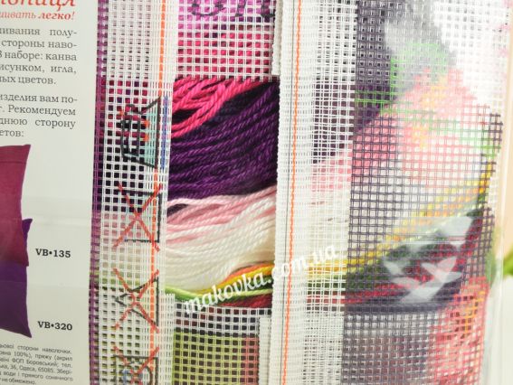 Набір для вишивання Подушка напів-хрестиком 40х40см V-312 Орхідеї, Чарівниця