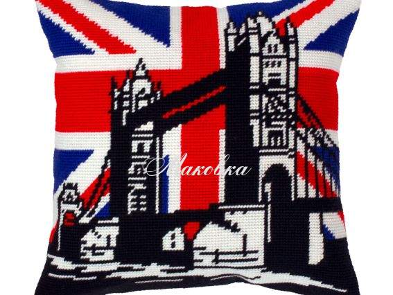 Подушка напів-хрестиком V-434 Union Jack Чарівниця, набір для вишивання