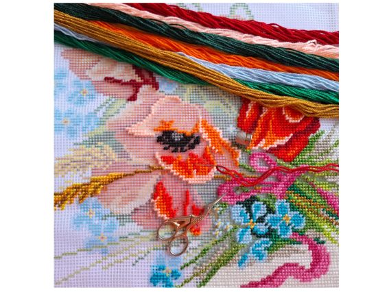 Набор для вышивания декоративной подушки полу-крестом Летние воспоминания, К. Кляйн V-514, ТМ Чаривныця