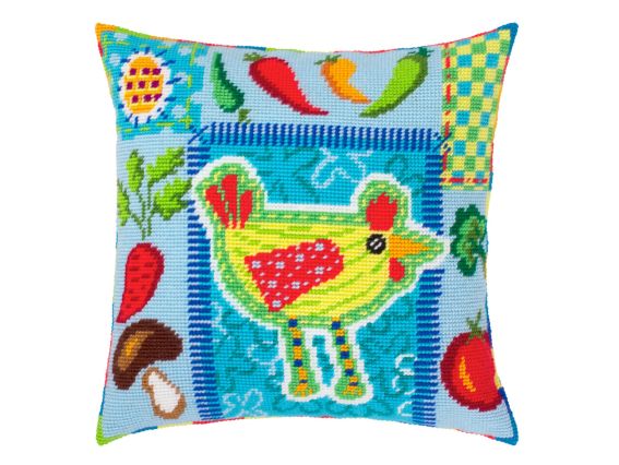 Подушка напівхрестиком Сільский шарм Курочка, V-519, ТМ Чарівниця Подушка напівхрестиком Сільский шарм Курочка, V-519, ТМ Чарівниця