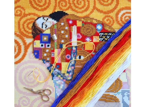 Захват (серія Дерево життя), Ґ. Клімт V-522, ТМ Чарівниця Набір для вишивання декоративної подушки напівхрестом 