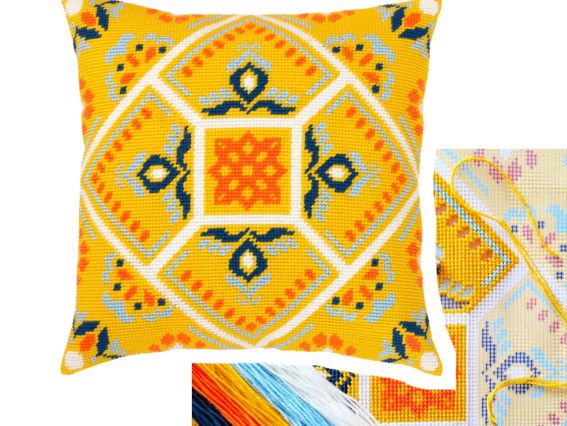 Подушка напівхрестиком V-537 Сонячний ранок, Чарівниця