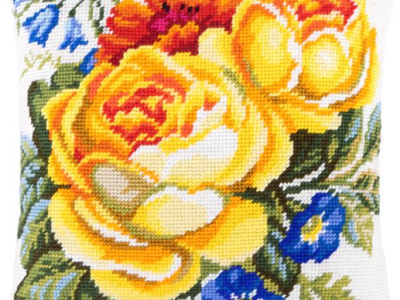 Набір для вишивання Подушка напівхрестиком V-139 Улюблені троянди, Чарівниця, 