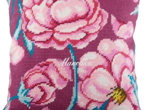 Подушка полу-крестиком Пион, V-174, ТМ Чаривныця, набор для вышивания Подушка полу-крестиком Пион, V-174, ТМ Чаривныця, набор для вышивания