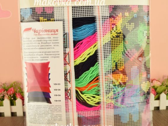 Набір для вишивання Подушка напівхрестиком V-202 Котяча мозаїка, Чарівниця,