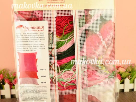 Набір для вишивання Подушка напівхрестиком V-221 Мальви, Чарівниця