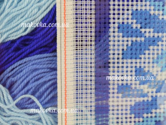 Набор для вышивания подушки полу-крестиком V-224 Гжель, Чарівниця 