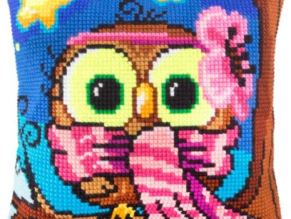 Набір для вишивання Подушка хрестиком 40х40см Z-66 Совеня, Чарівниця