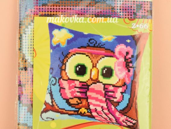 Набір для вишивання Подушка хрестиком 40х40см Z-66 Совеня, Чарівниця