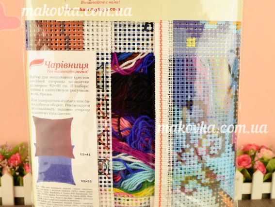 Набір для вишивання Подушка хрестиком 40х40см Z-66 Совеня, Чарівниця