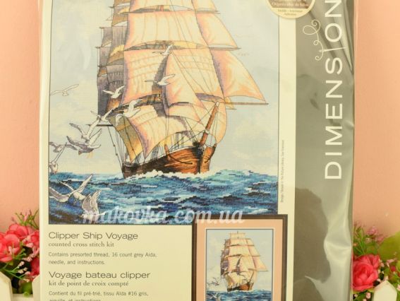 Набір для вишивання хрестиком 03886 Морська подорож/Clipper Ship Voyage DIMENSIONS