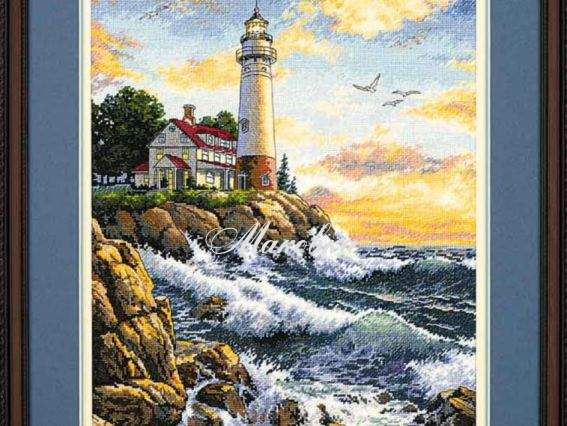 03895 Rocky Point, Скелястий берег, вишивка нитками DIMENSIONS