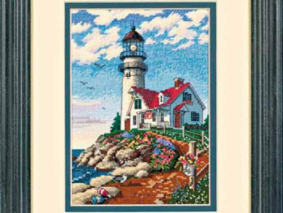 Набір для вишивання хрестом 06958 Маяк Beacon at Rocky Point DIMENSIONS