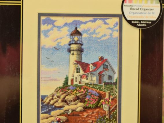 06958 Beacon at Rocky Point Маяк, вишивка нитками DIMENSIONS