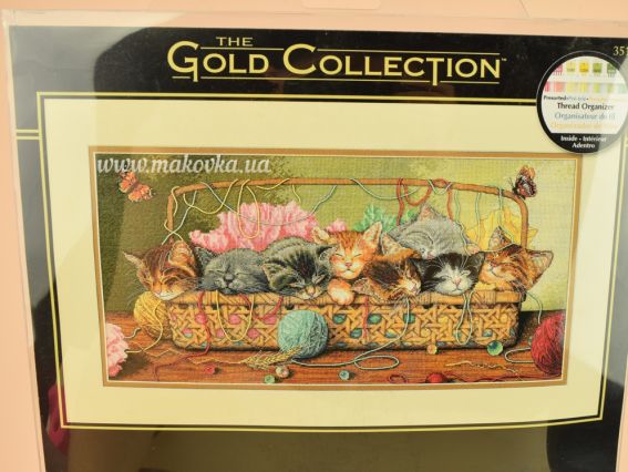 Набір для вишивання хрестиком 35184 Кошенята в кошику, Kitty LitterDIMENSIONS Леді-кішка