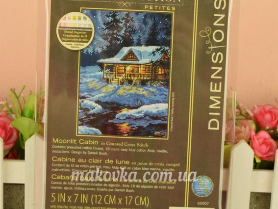 Набір для вишивання крестом 65007 Moonlit Cabin Місячний будиночок DIMENSIONS