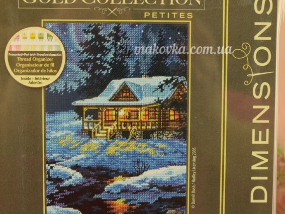 65007 Moonlit Cabin Місячний будиночок, вишивка нитками DIMENSIONS 65007 Moonlit Cabin Місячний будиночок, вишивка нитками DIMENSIONS
