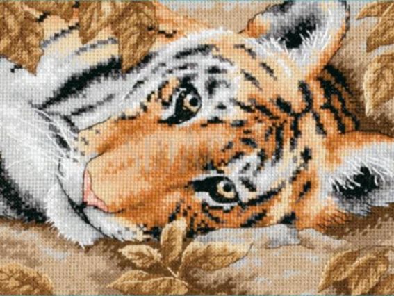 Набір для вишивання хрестом 65056 Притягательный тигр Beguiling Tiger DIMENSIONS