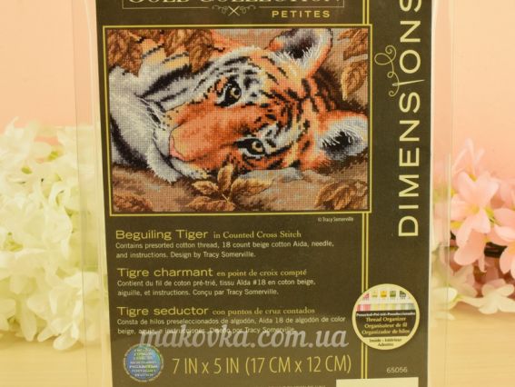 Набір для вишивання хрестом 65056 Притягательный тигр Beguiling Tiger DIMENSIONS