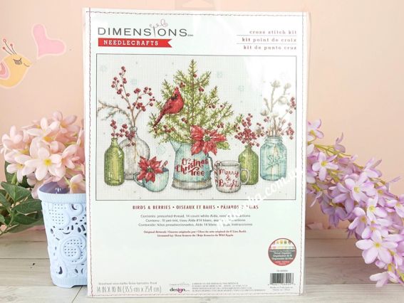 Набор для вышивания крестиком Птицы и ягоды, Birds and Berries, DIMENSIONS 70-08994 
