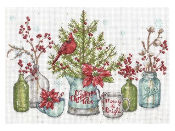 Набор для вышивания крестиком Птицы и ягоды, Birds and Berries, DIMENSIONS 70-08994 