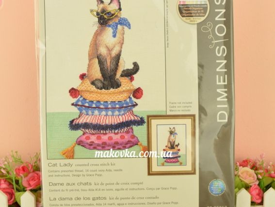 Набор для вышивания крестиком 70-35367 Cat Lady DIMENSIONS Леди-кошка 