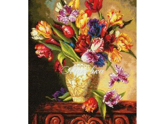 70-35305 Тюльпани Parrot Tulips, вишивка нитками DIMENSIONS 70-35305 Тюльпани Parrot Tulips, вишивка нитками DIMENSIONS