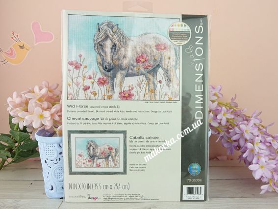 Набір для вишивання хрестиком Дикій кінь, Wild Horse DIMENSIONS 70-35396