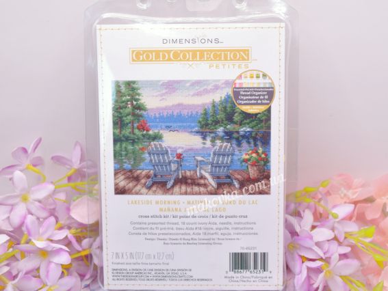 Набір для вишивання хрестиком 70-65231 Lakeside mornind Ранок на березі озера  DIMENSIONS