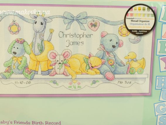 Набір для вишивання хрестиком 73068 Baby's Friends Друзі малюка DIMENSIONS 