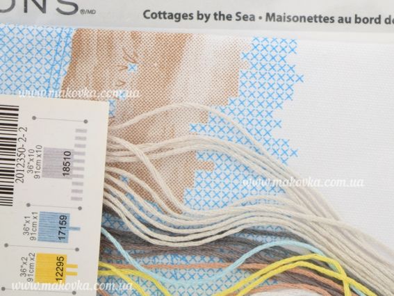 Набор для вышивания нитками 03240 Коттеджи на березі моря/ Cottages by the Sea DIMENSIONS