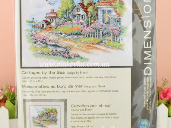 Набор для вышивания нитками 03240 Коттеджи на березі моря/ Cottages by the Sea DIMENSIONS