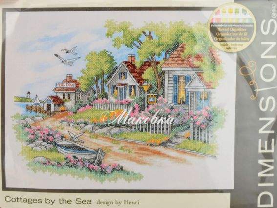 03240 Котеджі на березі моря Cottages by the Sea, набір для вишивання хрестом DIMENSIONS 03240 Котеджі на березі моря Cottages by the Sea, набір для вишивання хрестом DIMENSIONS