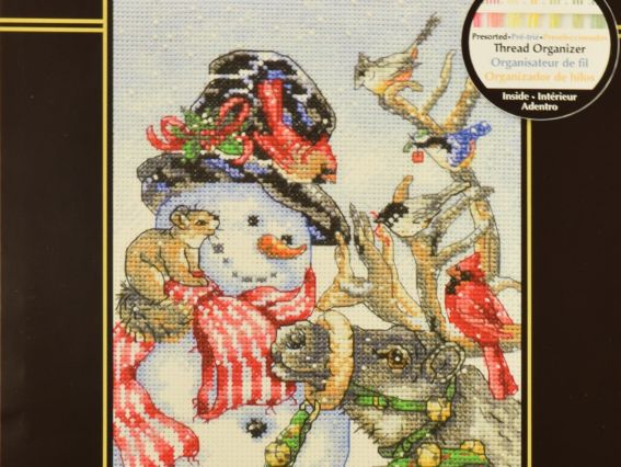 08824 Сніговик і олень (Snowman & Reindeer) вишивка нитками DIMENSIONS 08824 Сніговик і олень (Snowman & Reindeer) вишивка нитками DIMENSIONS