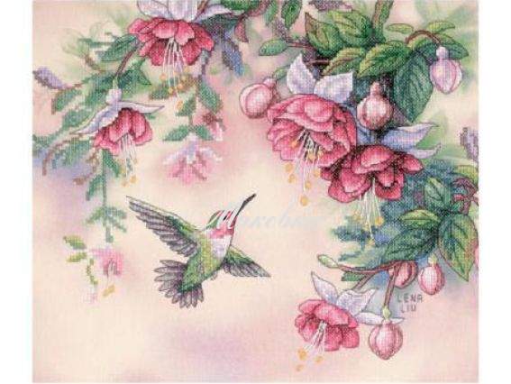 Набор для вышивания крестиком Hummingbird & Fuchsias