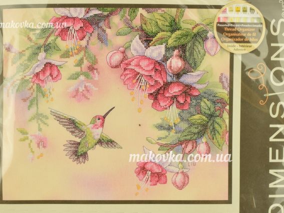 Набір для вишивання хрестиком Hummingbird & Fuchsias / Колібрі та фуксії, DIMENSIONS 13139 
