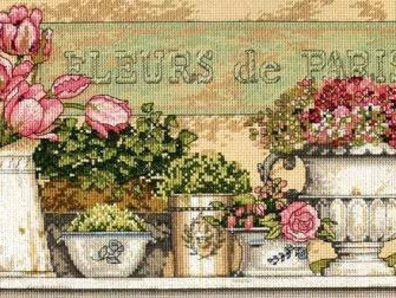 Набор для вышивания крестиком 35204 Квіти з Парижу Flowers of Paris DIMENSIONS
