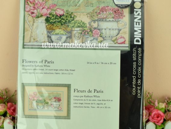 Набор для вышивания крестиком 35204 Квіти з Парижу Flowers of Paris DIMENSIONS