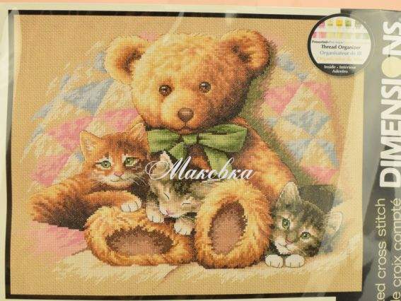 35236 Teddy & Kittens / Тедди и котята, вышивка нитками DIMENSIONS 35236 Teddy & Kittens / Тедди и котята, вышивка нитками DIMENSIONS