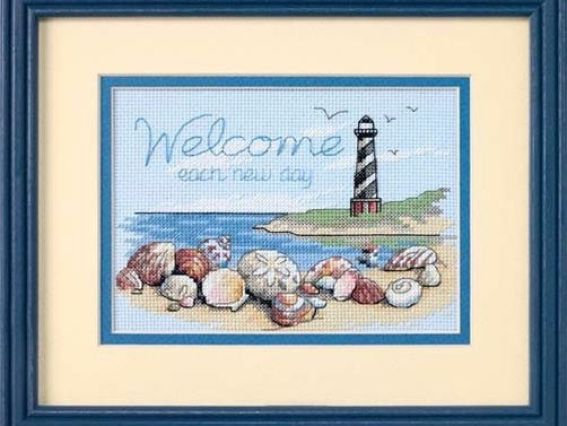 Набор для вышивания крестиком 65032 Добро пожаловать каждый новый день Welcome each new day DIMENSIONS