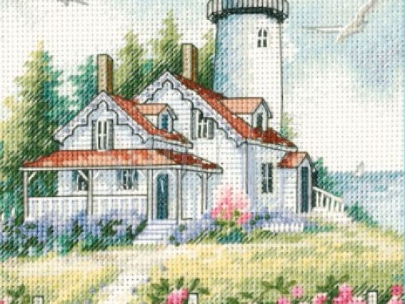 Набір для вишивання хрестиком 65057 Мальовничий маяк Scenic Lightouse DIMENSIONS