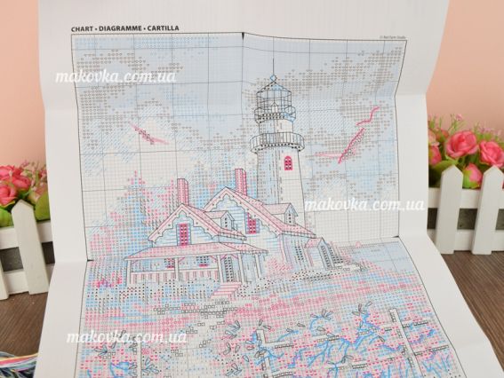 Набір для вишивання хрестиком 65057 Мальовничий маяк Scenic Lightouse DIMENSIONS