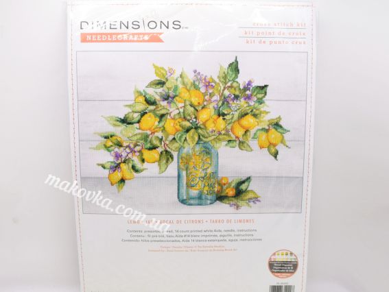 Оригінальна упаковка набору для вишивання хрестиком Dimensions 70-35442 Lemon Jar.