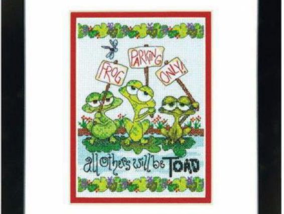 Набір для вишивання хрестиком 70-65148 Жаб'яча парковка Frog Parking DIMENSIONS