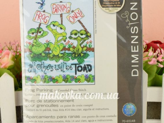 Набір для вишивання хрестиком 70-65148 Жаб'яча парковка Frog Parking DIMENSIONS