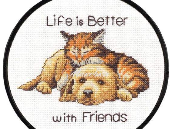 72-74549 Лучше с друзьями Better with Friends набор с пяльцами DIMENSIONS 72-74549 Лучше с друзьями Better with Friends набор с пяльцами DIMENSIONS