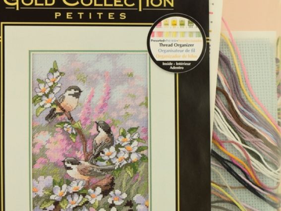 6884 Синички навесні Chickadees in Spring DIMENSIONS вишивка нитками 6884 Синички навесні Chickadees in Spring DIMENSIONS вишивка нитками