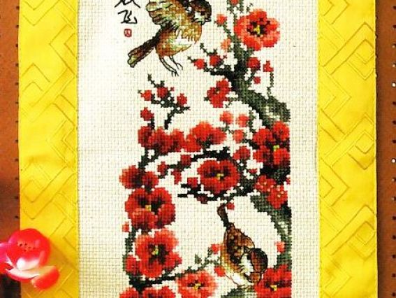 Цветущая ветка с птицей 6107, Dome Цветущая ветка с птицей 6107, Dome