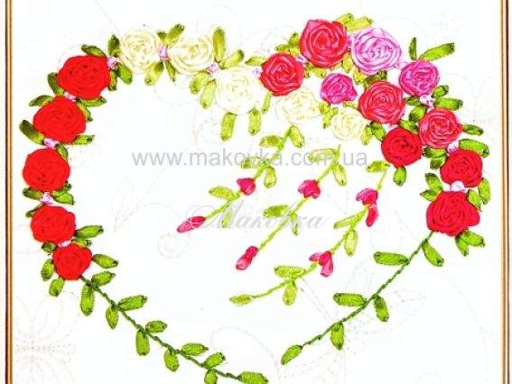 Вышивка лентами Сердце ангела F-0035 Dome Вышивка лентами Сердце ангела F-0035 Dome